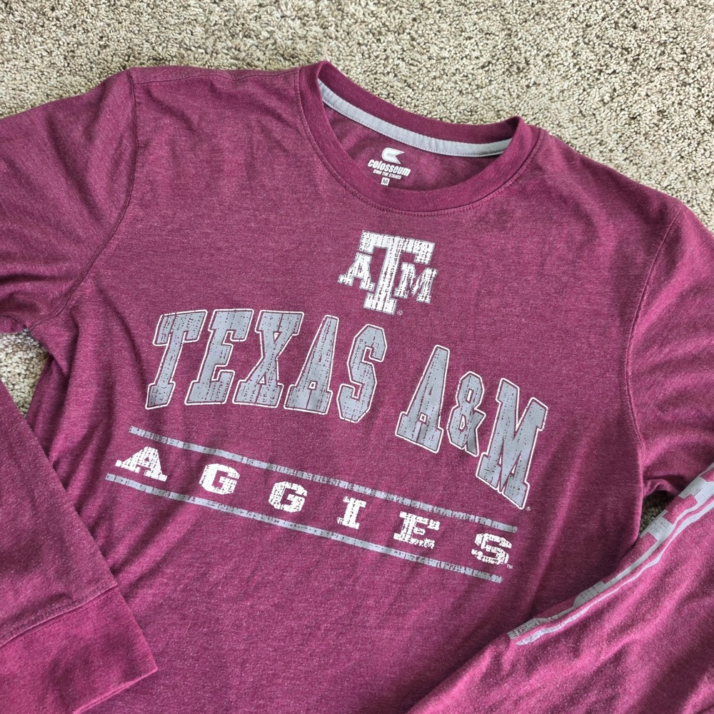 Colosseum Texas A&M Aggies Shirt Women Medium Maroon Long Sleeve NCAA Football M
